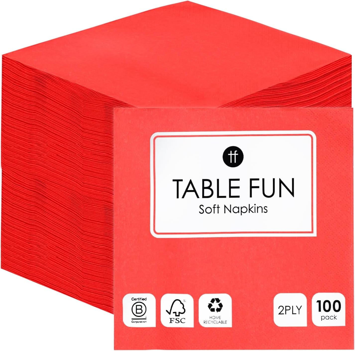 Table Kind 100 șervețele albe moi în pachet vrac, șervețele de înaltă calitate pentru petreceri, catering și uz zilnic, FSC, sustenabile și reciclabile, fabricate în UE | 2Ply | 33Cm