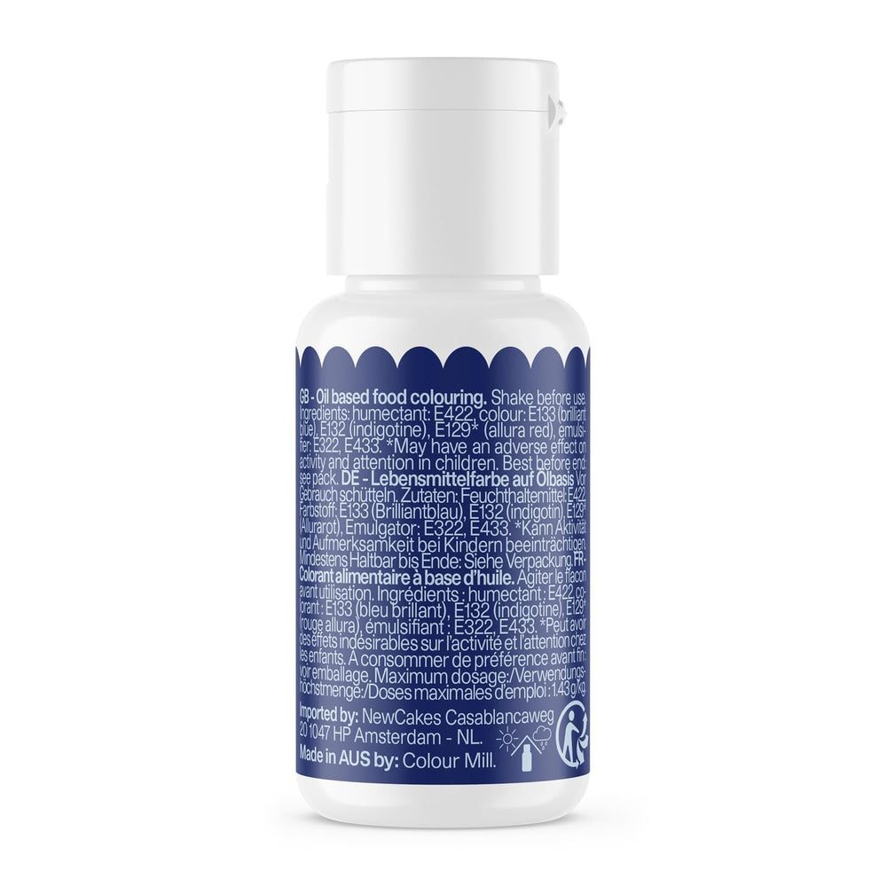 Colorant alimentar pe bază de ulei Colour Mill Blend, culoare bleumarin - Colorant alimentar pentru ciocolată, fondant, brioșe, prăjituri, copt, macaroane - Colorant alimentar pentru decorarea torturilor - 100 ml