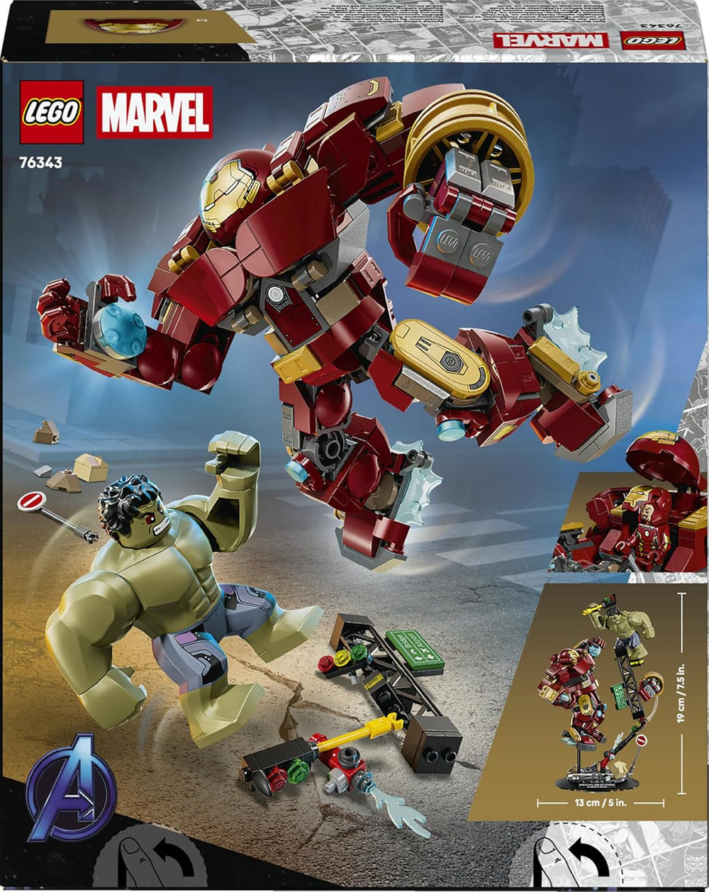 LEGO | Marvel Duell der Giganten: Hulkbuster vs. Hulk - Superhelden Spielzeug mit Actionfigur und 2 Minifiguren, darunter Iron Man - Avengers Geschenk für Jungen ab 9 Jahren, Mädchen und Fans - 76343