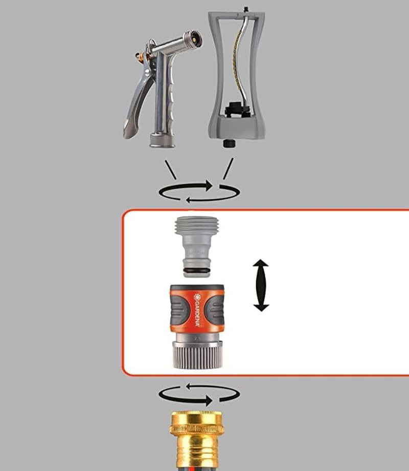 GARDENA Racorduri furtun cu conectare rapidă, format din 5 piese, 18270-81: Set de conectare rapidă pentru furtunuri de grădină cu racorduri de 5/8 inch sau 1/2 inch: Pentru conectarea rapidă a furtunurilor de grădină și a aspersoarelor