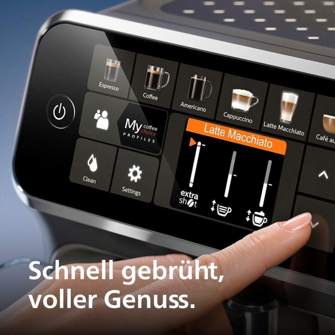 Espressor Philips seria 5400 – Bucurați-vă de 12 băuturi, LatteGo cu curățare rapidă, afișaj TFT intuitiv, setări personalizabile pentru cafea, design premium pentru bucătărie (EP5441/50)