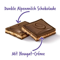 Milka Black Milk – Ciocolată alpină neagră cu lapte și umplutură cremoasă de nuga – 85g