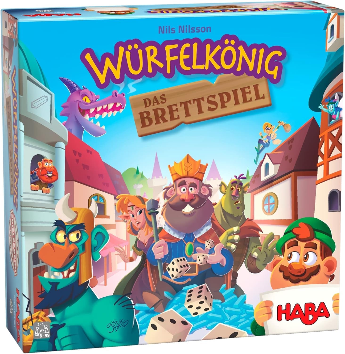 HABA 306400 - Dice King – Joc de societate, Jocuri cu zaruri pentru copii de 8 ani și peste, Fabricat în Germania