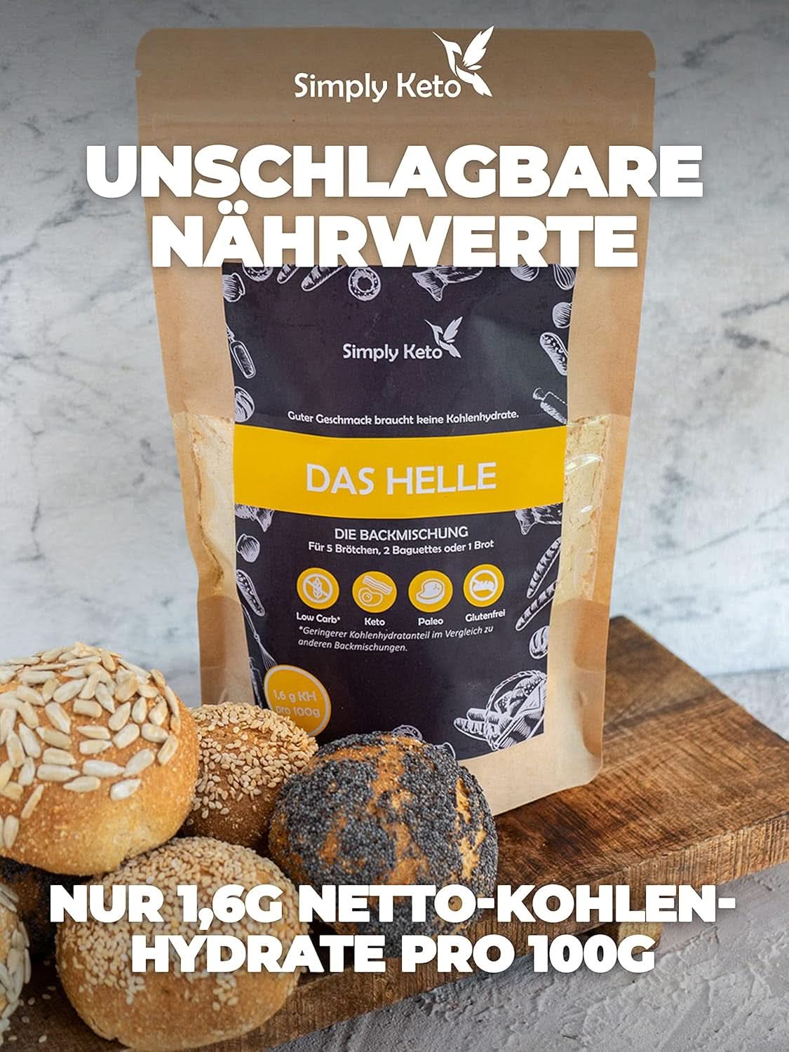 Simply Keto The Light Lower Carb* Bread, Mix pentru pâine fără gluten, 260 grame Bucatarie Naty Shop