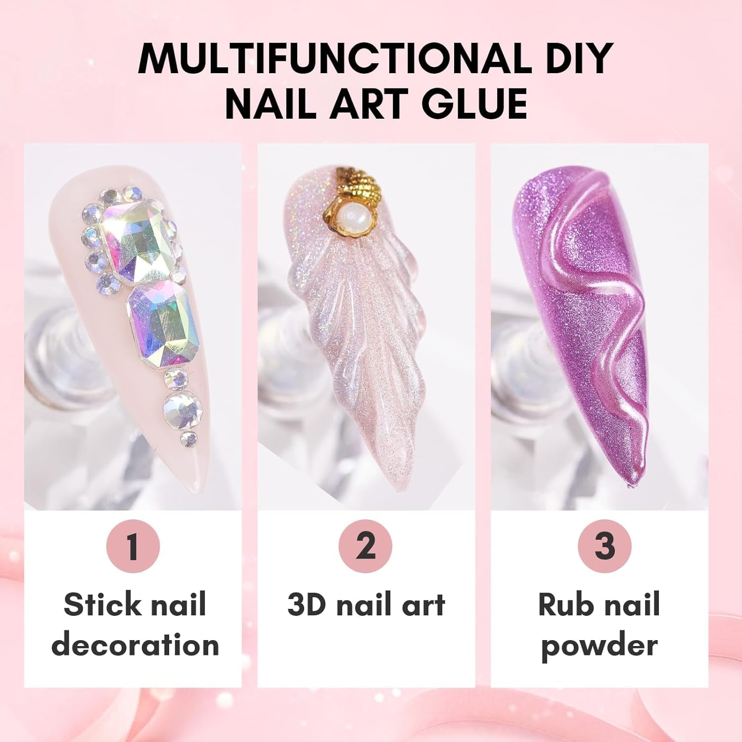 Makartt Rhinestone Glue Gel 3D Gel Nail Art Super Strassstein Kleber Für Nägel, Um Verschiedene Strasssteine Anzukleben and 3D Designs and Nail Charms, Perfekt Für Uv/Led-Lampe Geeignet, 30G