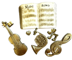 Set 10 decoratiuni comestibile din pasta de zahar, Instrumente muzicale Decoratiuni din Pasta de Zahar Nati Shop