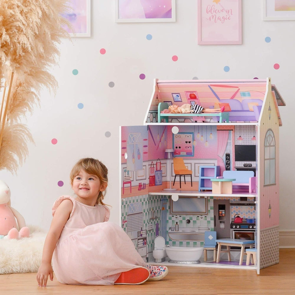 Olivias Little World Glasshouse Kids 12" Doll House & 10 Accesorii Pentru Păpuși 3.5" Multi Td-12518D Casute de papusi Naty Shop