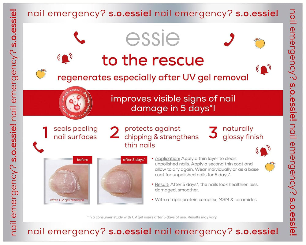 Kit Essie Nail Rescue: Ulei de unghii și cuticule cu aromă de caisă + Oja reparatoare To the Rescue pentru îngrijirea unghiilor