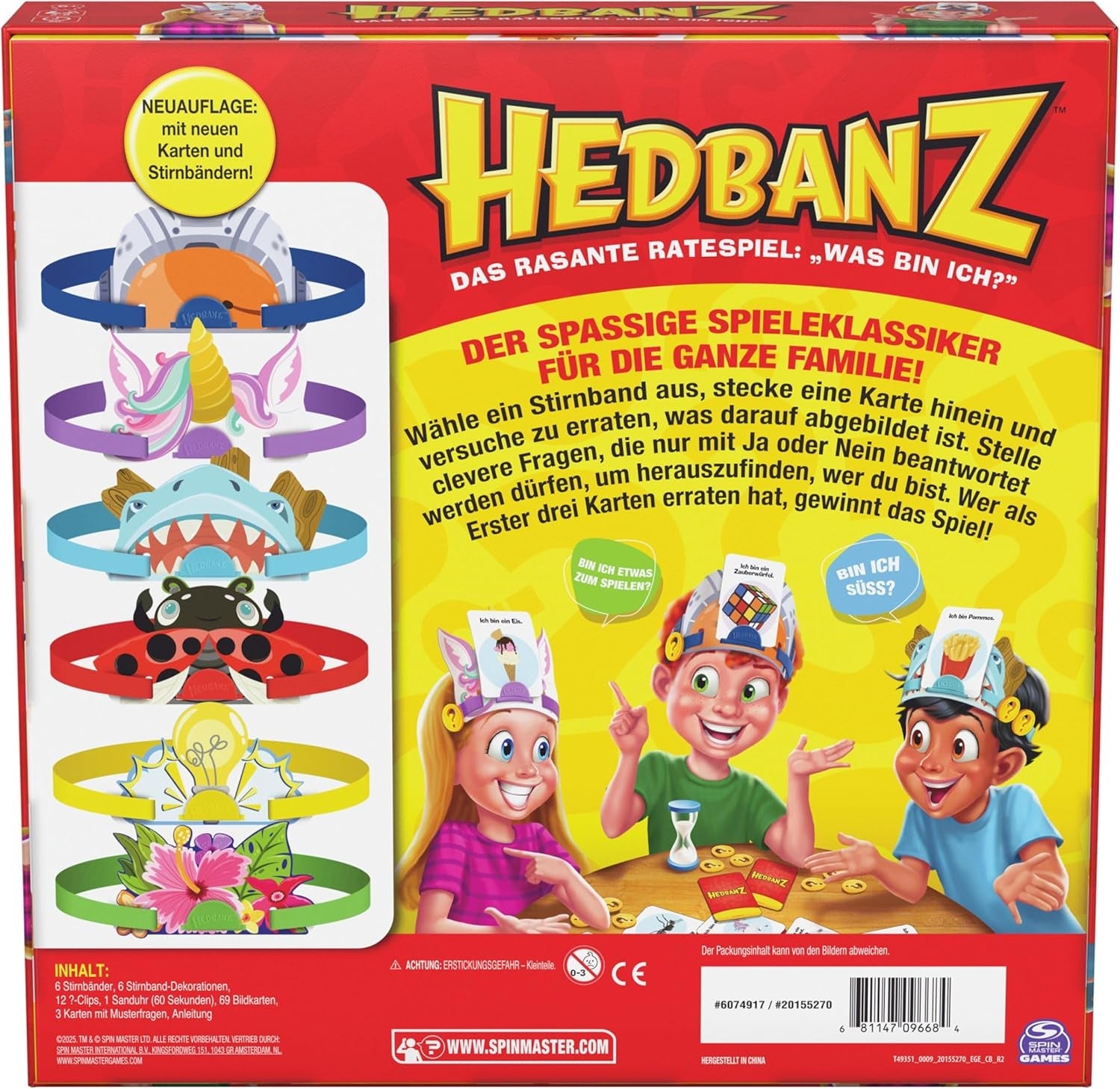 Spin Master Games - Hedbanz, jocul de ghicit rapid pentru întreaga familie, ediție nouă (2025) cu componente de joc excelente, pentru 2-6 jucători cu vârsta de 6 ani și peste