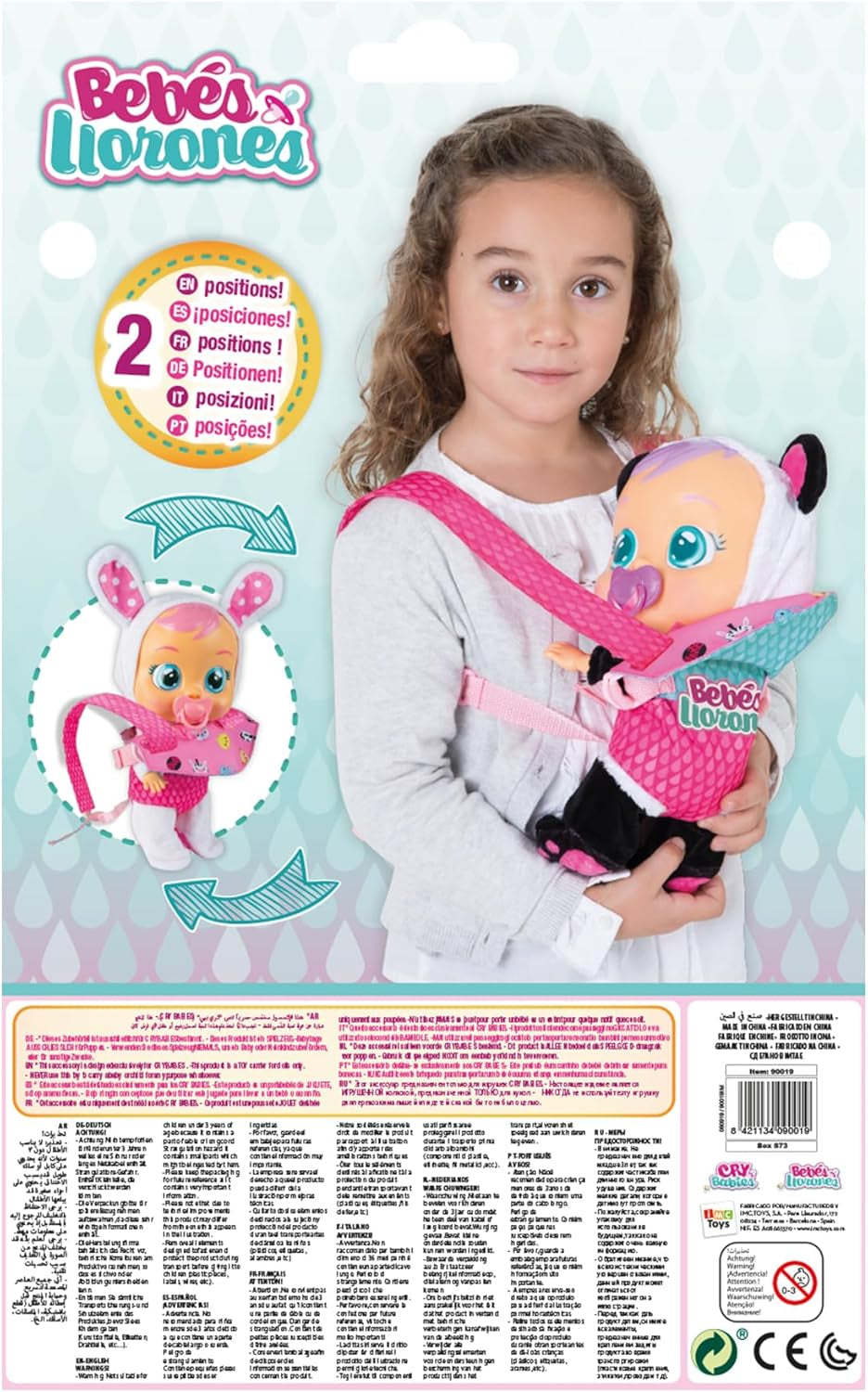 CRY BABIES Babytrage - Puppentrage, tragbar Vorne und Hinten, Tragesitz; Puppenzubehör für Cry Babies Puppen und alle 30cm Puppen geeignet - Perfekte Spielzeug für Kinder ab 3 Jahren