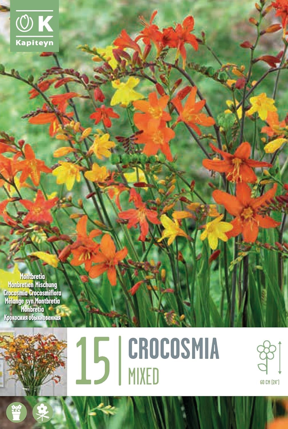 Blumenzwiebeln | Zwiebeln von den besten niederländischen Produzenten | Auswahl und Qualitätskontrolle | Blühgarantie. (15 Crocosmia Mischung)