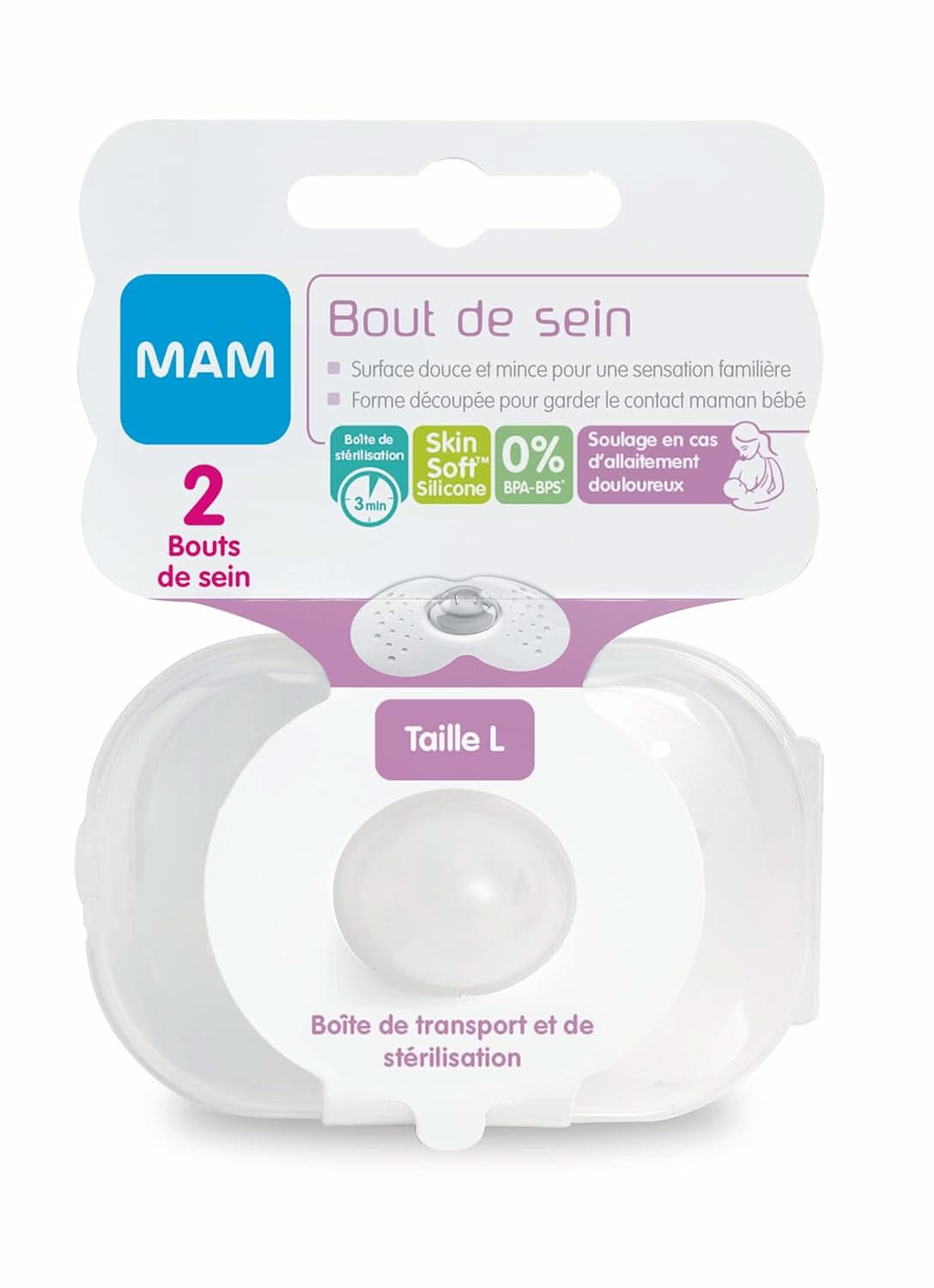 MAM | Capace pentru sâni - Set de 2 tampoane pentru sâni din silicon (mărimea L, 23mm) Accesorii Hrana si Alaptare Bebe Naty Shop