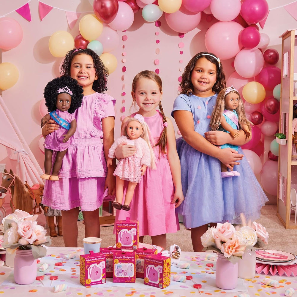 Our Generation - AVA - 46 cm-Modepuppe - Lebensechte hellblaue Augen & gewelltes Blondes Haar - Rosa Kunstpelz-Mantel-Outfit - Vorgetäuschtes Spiel - Spielzeug für Kinder ab 3 Jahren