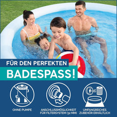 Piscină supraterană Bestway Fast Set fără pompă 305 x 66 cm, albastră, rotundă (57456)