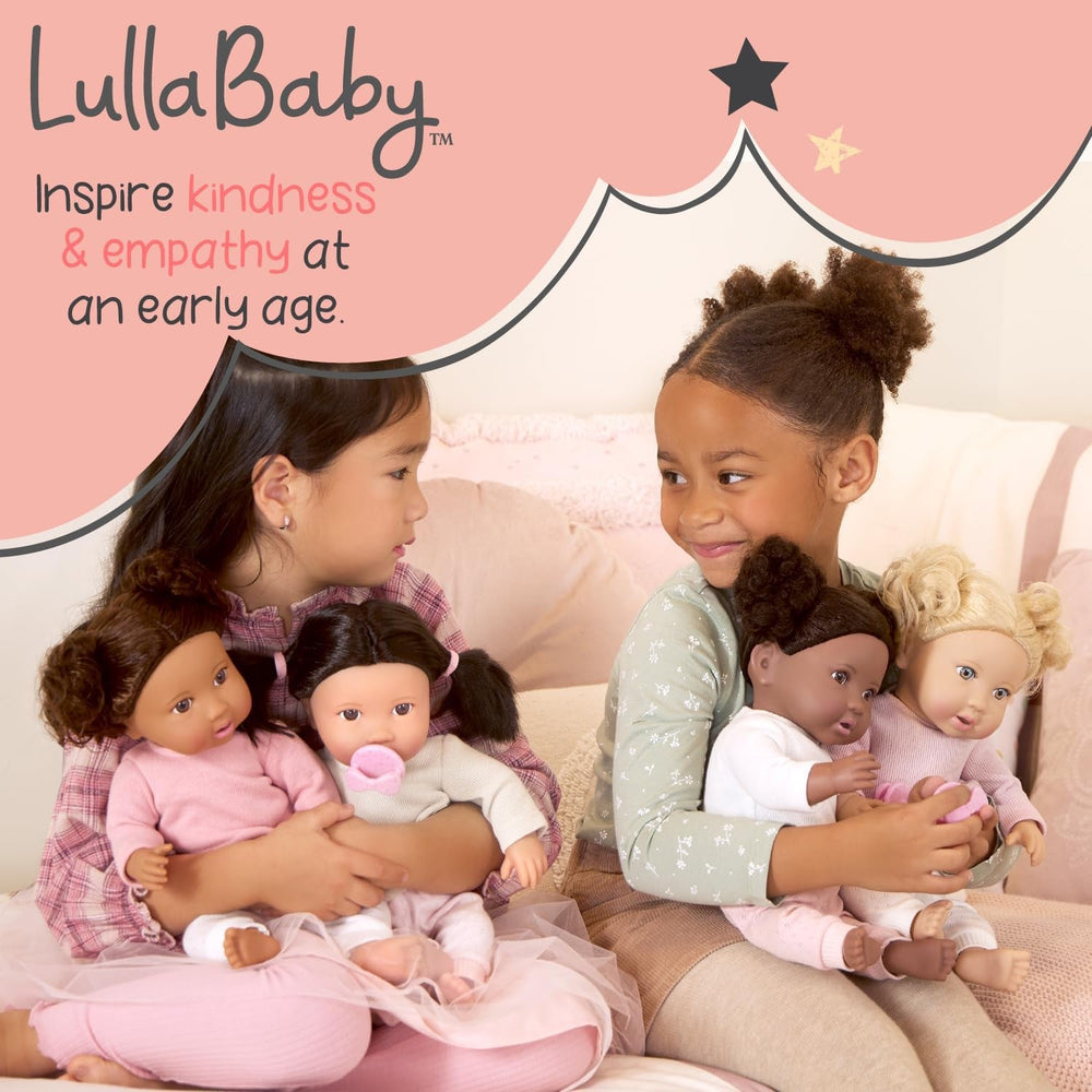 LullaBaby - Baby Puppe Dress Outfit - Kleidungsset - Rosa Kleid, Stirnband, Schnuller und Schuhe - 36 cm Baby-Puppen-Kleidung - Fantasievolles Spiel - Spielzeug für Kinder ab 2 Jahren