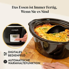 Slow cooker digital Crockpot, 3,5 L (3 până la 4 persoane), CSC113X Slow Cooker Naty Shop