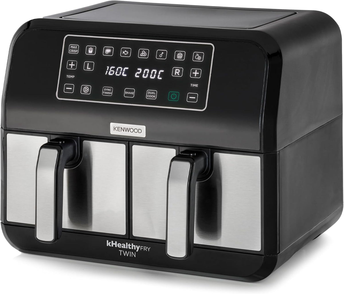 Kenwood Khealthy Twin Airfryer, 8L (2X4L), cameră dublă, 8 programe, funcție Dual Cook & Sync Finish, ecran tactil Electrocasnice Naty Shop Default Title