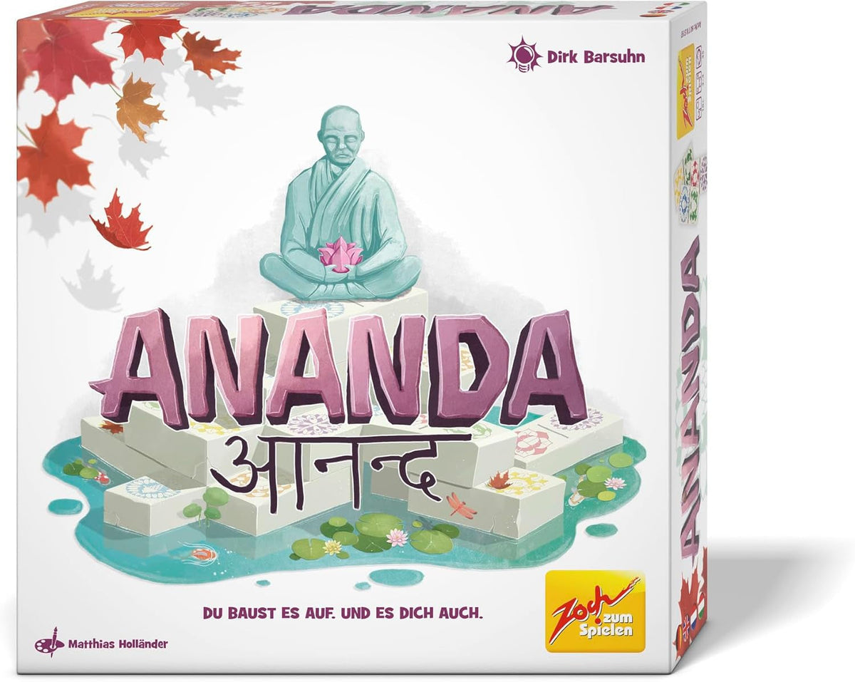 Zoch Ananda - Un joc de societate strategic cu influențe meditative, construirea de temple cu ajutorul unor tactici, călugări care meditează în zone colorate, colectează puncte karma, joc de familie pentru vârste de 10 ani și peste.