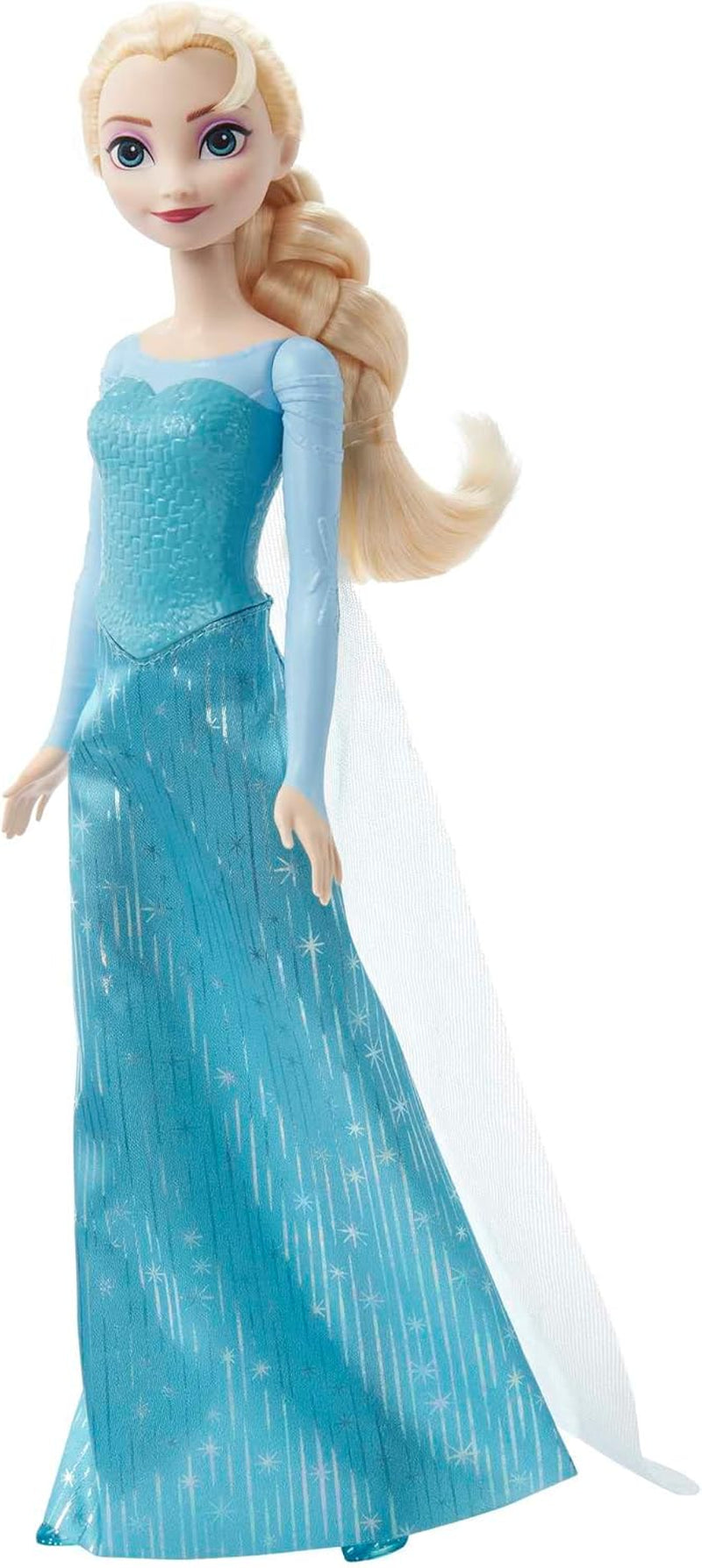 Mattel Disney Die Eiskönigin Elsa Puppe, Die Eiskönigin Puppe, kämmbare blonde Haare, beweglich, ausziehbare Schuhe, Disney Geschenke, Spielzeug ab 3 Jahre, HLW47