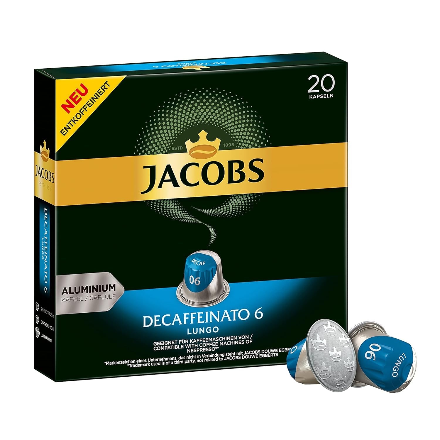 Kaffeekapseln Lungo Classico, Intensität 6 von 12, 10 x 20 Getränke & Kaffeekapseln Lungo Decaffeinato- Intensität 6- 200 Nespresso kompatible Kapseln, 10er Pack, 10 x 20 Getränke