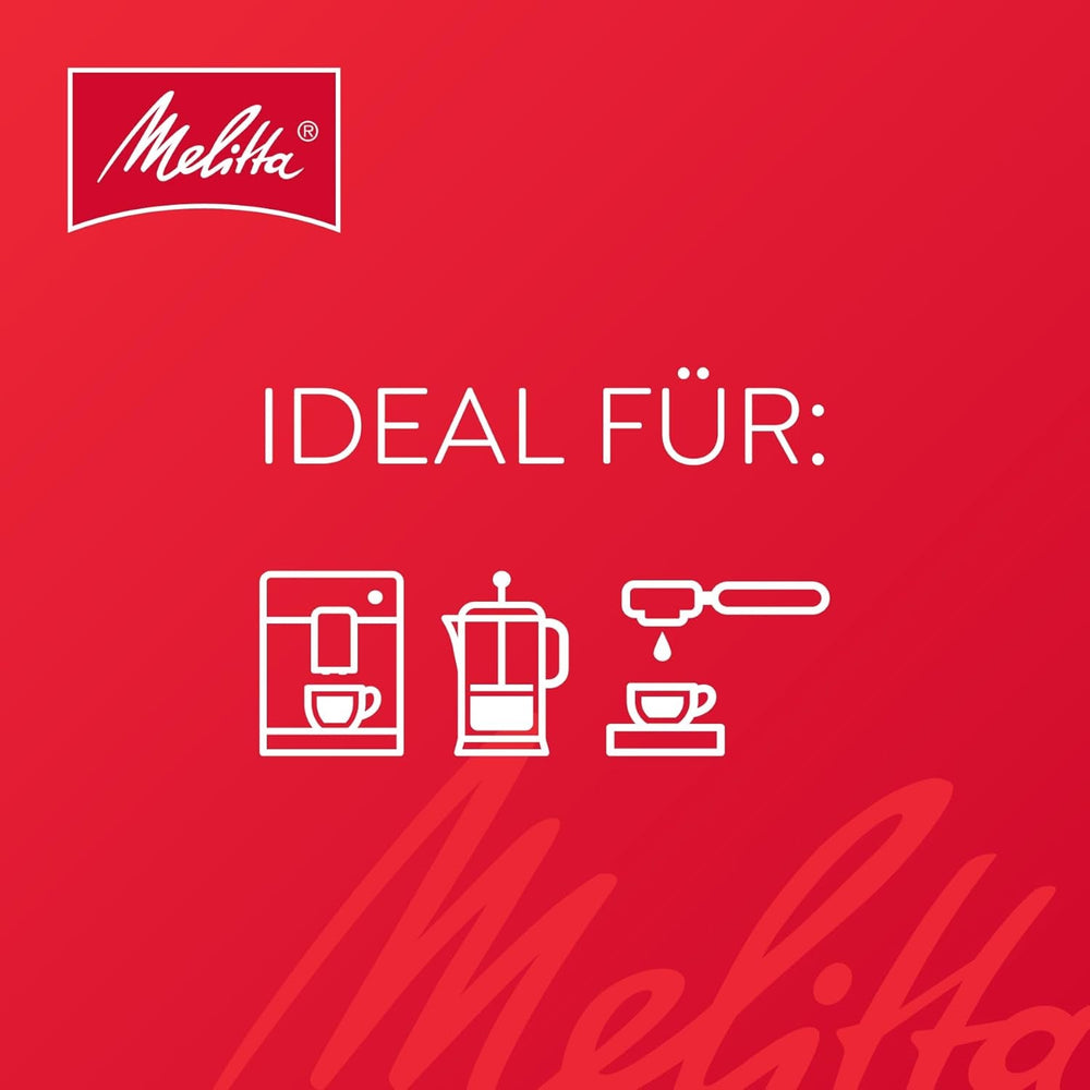 Melitta Barista Classic Espresso, Boabe de cafea întregi 1kg, Nemăcinate, Boabe de cafea pentru espressoare automate, Prăjire puternică, Intensitate 5 (Pachet de 2)
