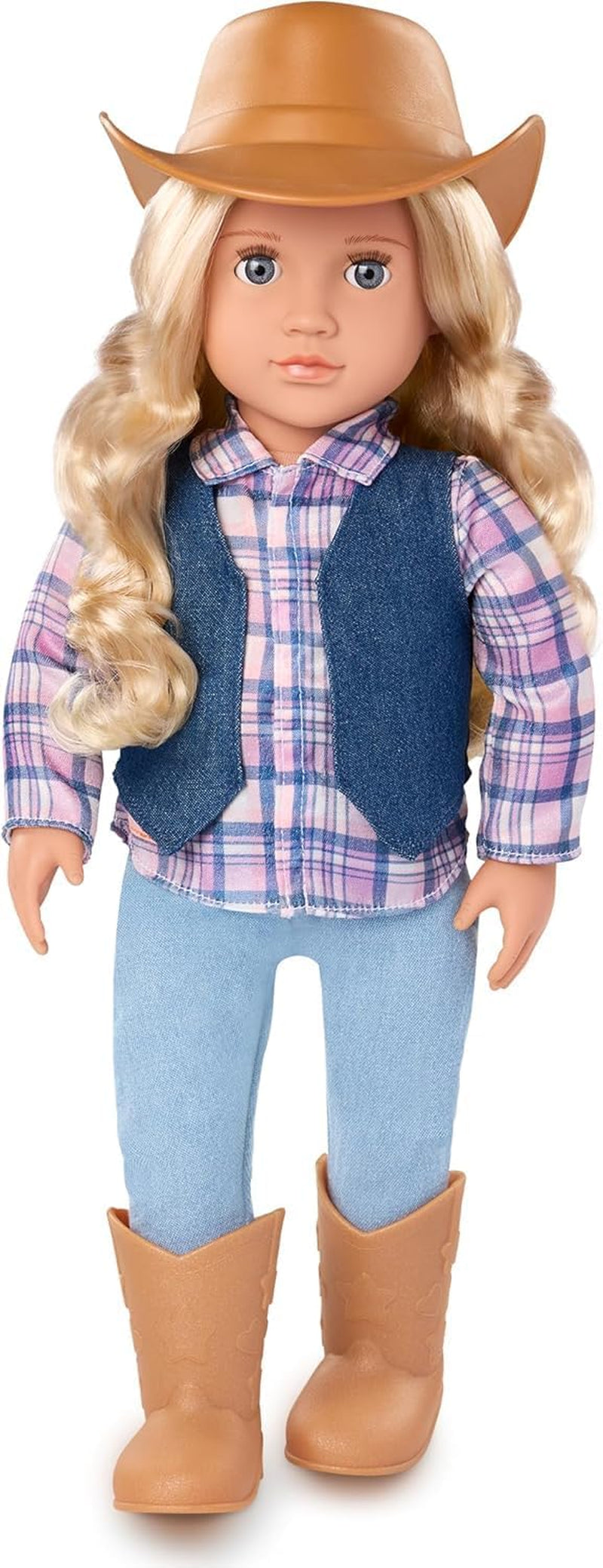 Our Generation - Dustin - 46 cm Junge Puppe - Lebensechte haselnussbraune Augen und gewelltes braunes Haar - Outfit im Western-Stil & Country-Hut - Spielzeug für Kinder ab 3 Jahren