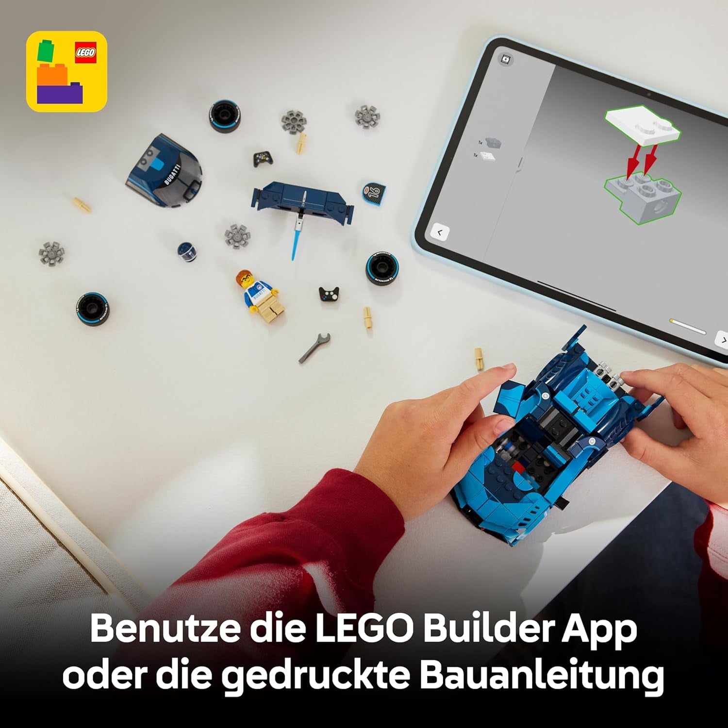 LEGO Speed Champions Bugatti Vision Gran Turismo Hypersportwagen - Modellbau mit sammelbarer Fahrer Minifigur - Gaming Geschenkidee für Jungen ab 9 Jahren und Motorsportfans - 77253