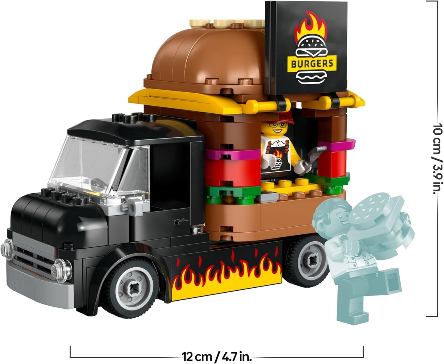 LEGO City Burger Van, Food Truck Toy for 5 Plus Year Old Boys & Girls, Vehicle Building Toys, Kitchen Playset with Vendor Minifigure and Accessories, Imaginative Play Gifts for Kids 60404