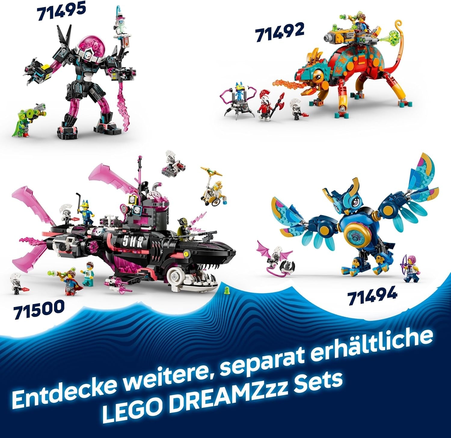 LEGO DREAMZzz Mateos Sprühdosen-Truck - Spielzeug mit 2 Baumodi, modularen Boostern und 5 Minifiguren, darunter Cooper und Mr. Oz - Geburtstagsgeschenk für Mädchen und Jungen ab 9 Jahren - 71499