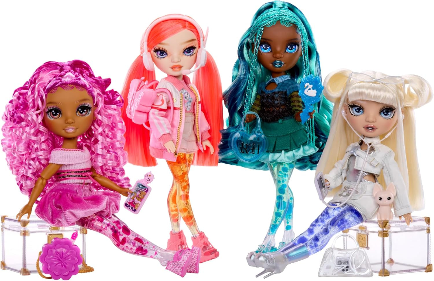 Rainbow High Sparkle & Shine Doll - Dawn - 28 cm Modepuppe mit Korallenrotem Haar und Magischen Zauberblasen in den Beinen, Farbe, zum Stylen und Spielen, Sammlerstück, Für Kinder von 4 bis 12 Jahren