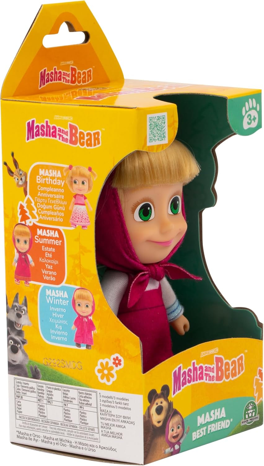 Masha & Michka, Puppe, 12 cm, zum Sammeln, Modell Sommeroutfit, Spielzeug für Kinder ab 3 Jahren, , MHA001
