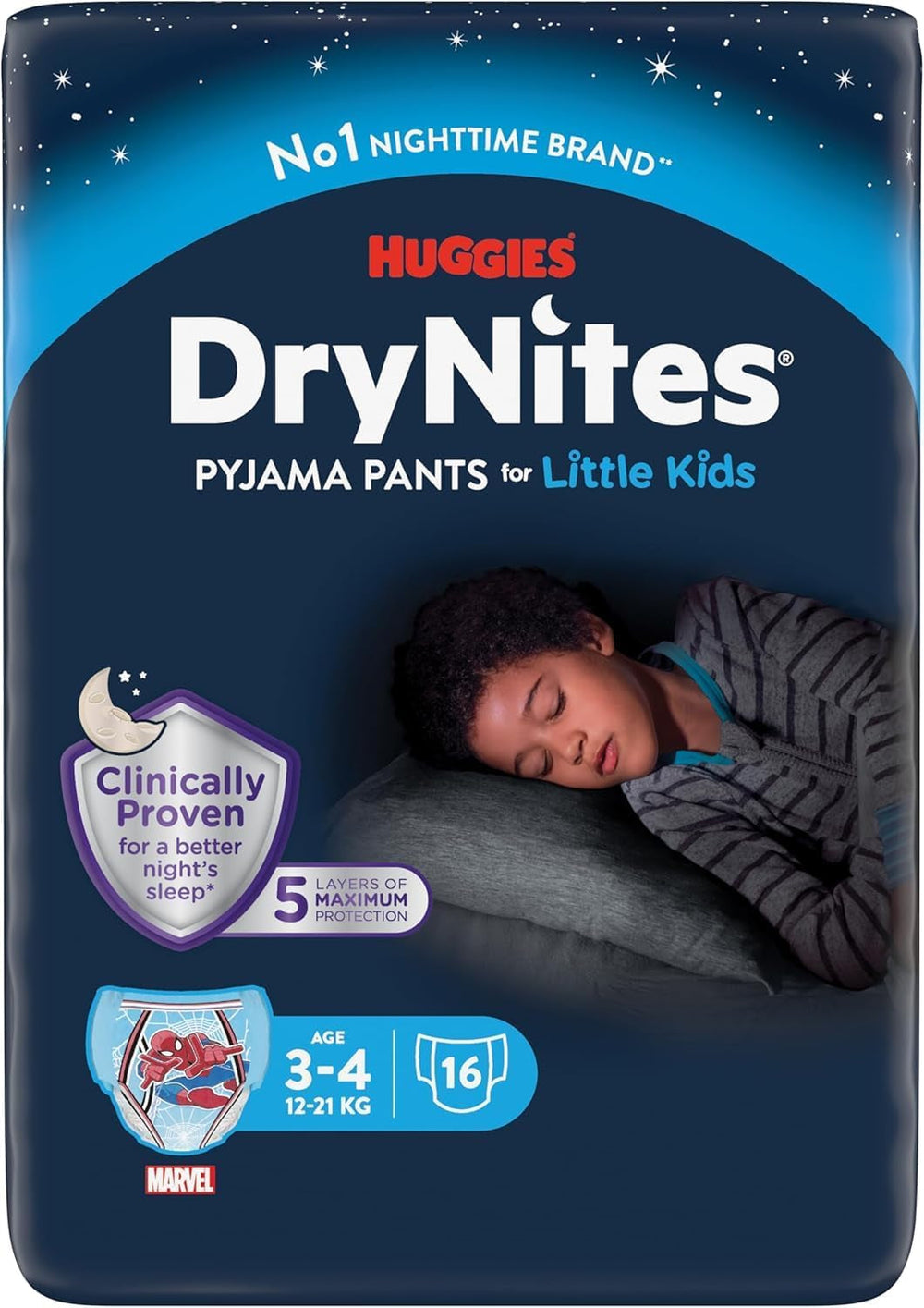 Chiloți de pijama DryNites pentru băieți 3-5 ani, 1 pachet (1 x 16 bucăți)