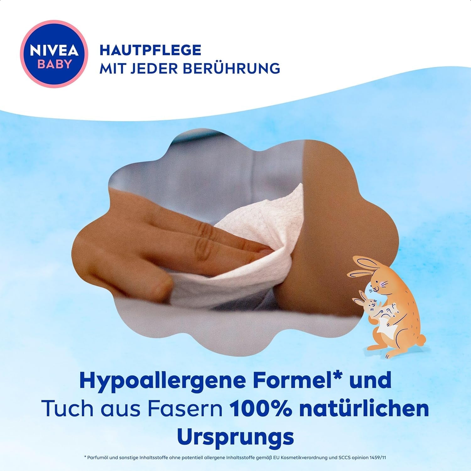 Șervețele umede NIVEA BABY Soft & Cream pentru bebeluși (4 x 57 bucăți)