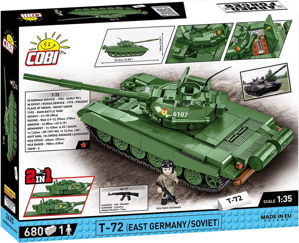 COBI T-72 (East Germany/Soviet), 10.8" x 4.5" x 4.3"