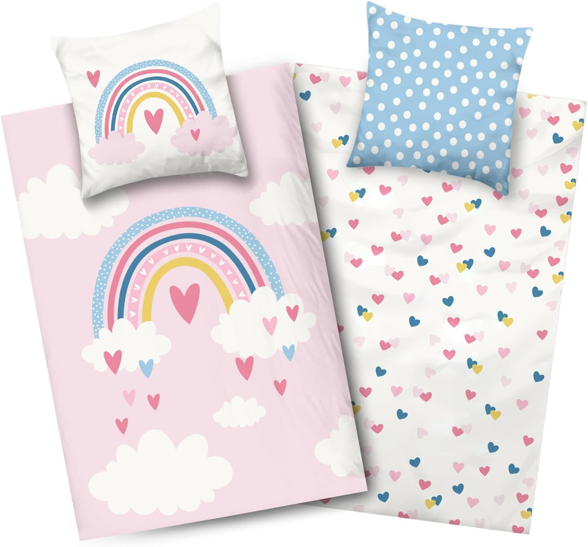 Aminata Kids lenjerie de pat pentru copii, curcubeu, reversibila Lenjerie de pat - copii Naty Shop Default Title