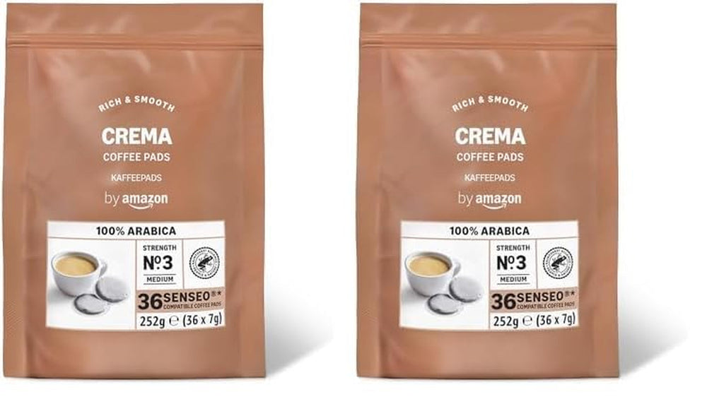 Kaffeepads Crema 100% Arabica, Geeignet für Senseo Maschinen, 36 Stück (1er-Pack) (Packung mit 2)