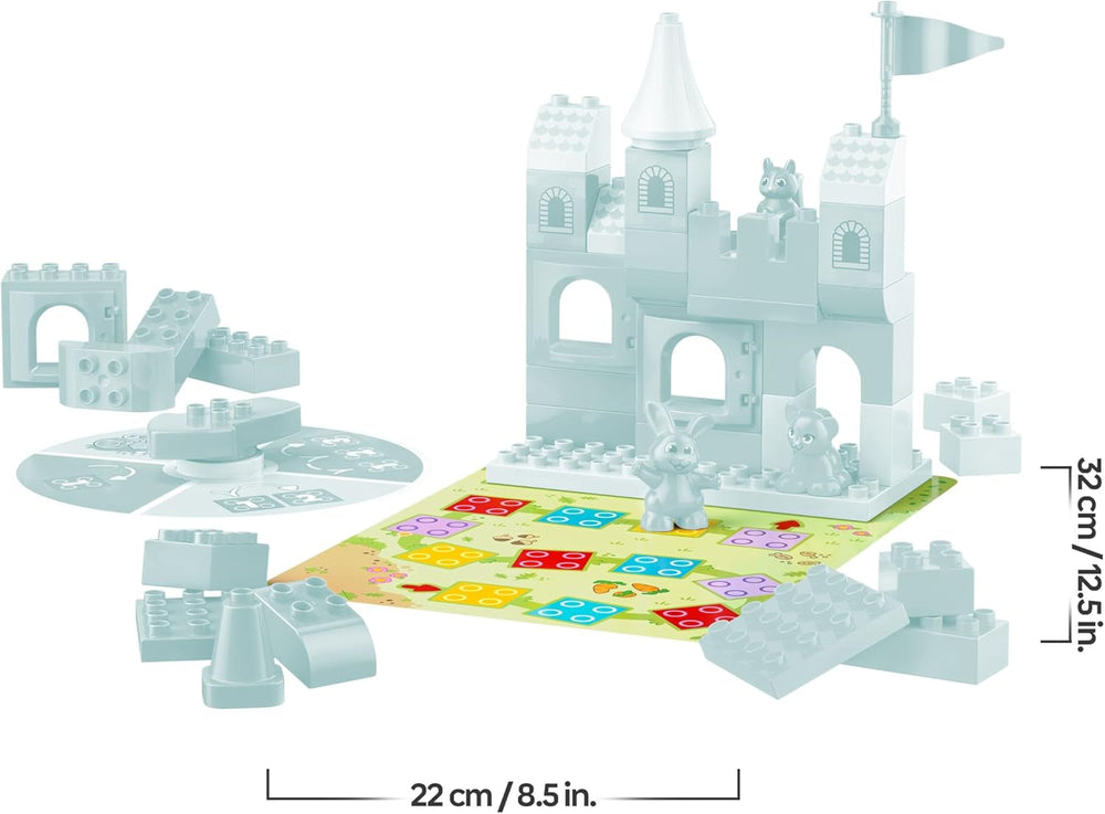 LEGO DUPLO Hopsys Burgspiel - Lernspielzeug zur Förderung der Motorik für Kleinkinder - 3 Tierfiguren, Spielzeugschloss & Brettspiel mit Drehscheibe - Geschenk für Mädchen & Jungen ab 3 Jahren - 10450