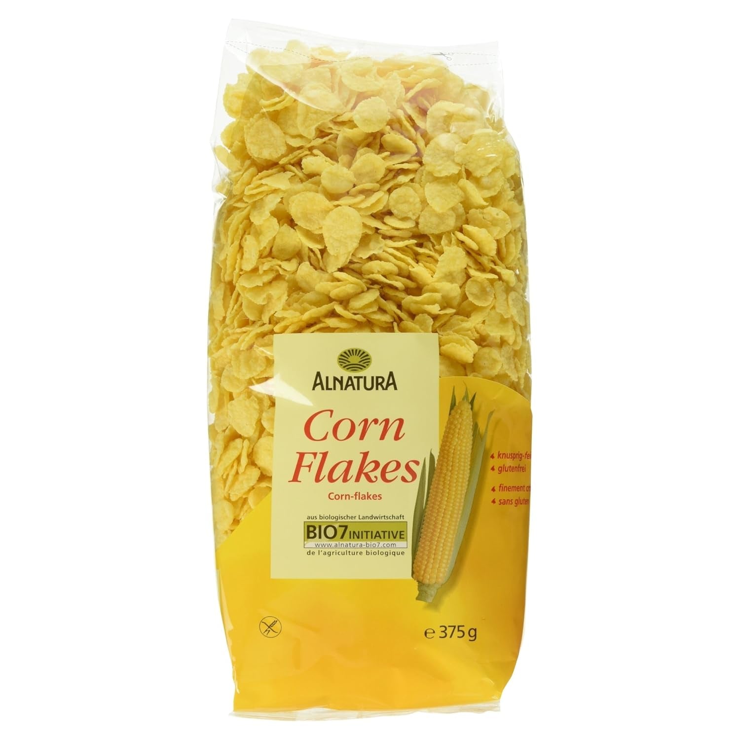 Fulgi de porumb organici, fără gluten, 375 g
