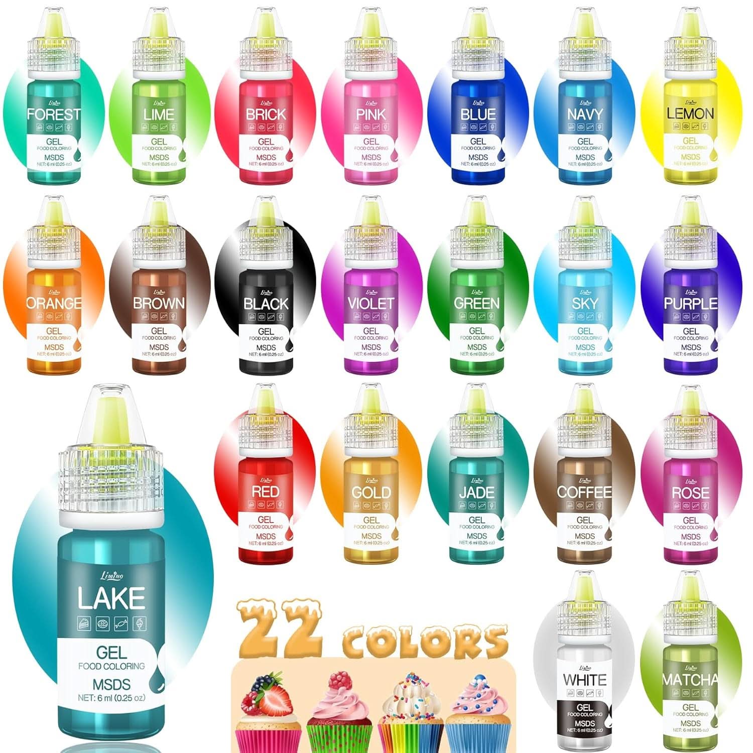 Colorant alimentar gel, recipiente de 6 ml si 10 ml Naty Shop