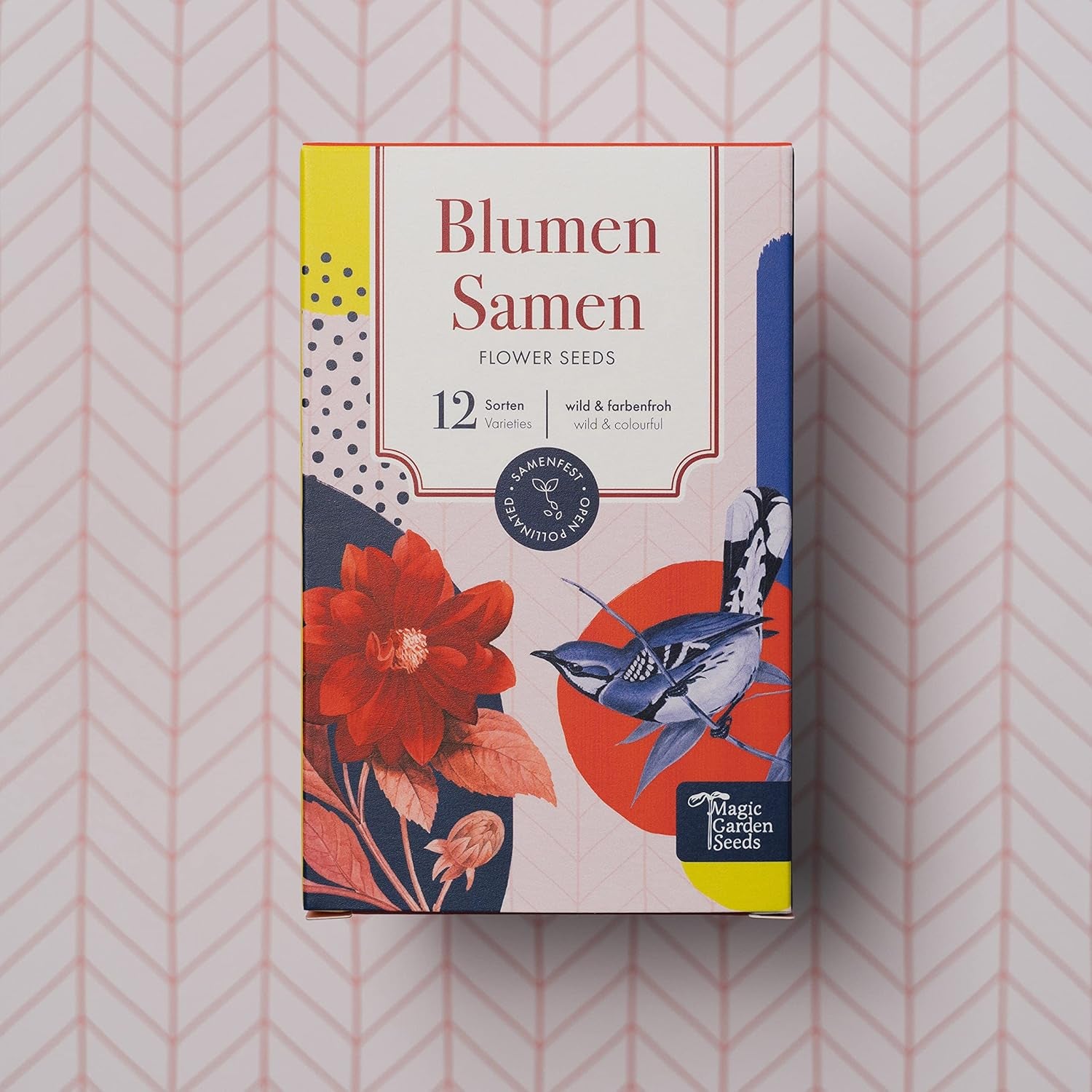 Blumensamen - 12 Samenfeste Bunte Blumensorten Für Den Garten, Das Hochbeet & Den Balkon - Wild & Farbenfroh - Einsteiger-Saatgutset Als Kleines Geschenk Oder Für Den Eigenbedarf