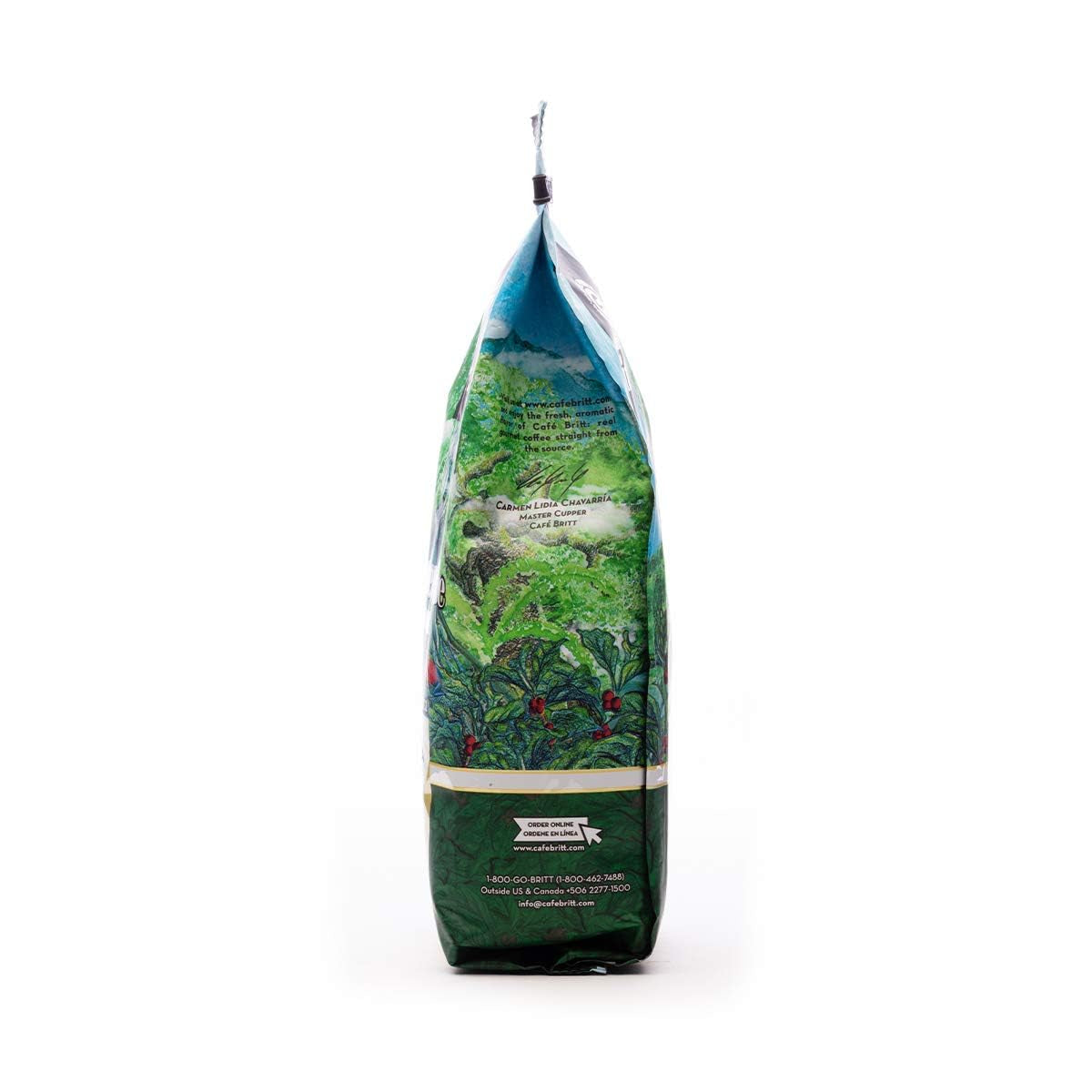 Café Britt® - Costa Rican Monteverde (340 g.) (1 pachet) Cafea Arabica boabe întregi, Kosher, fără gluten, gourmet și prăjire medie închisă