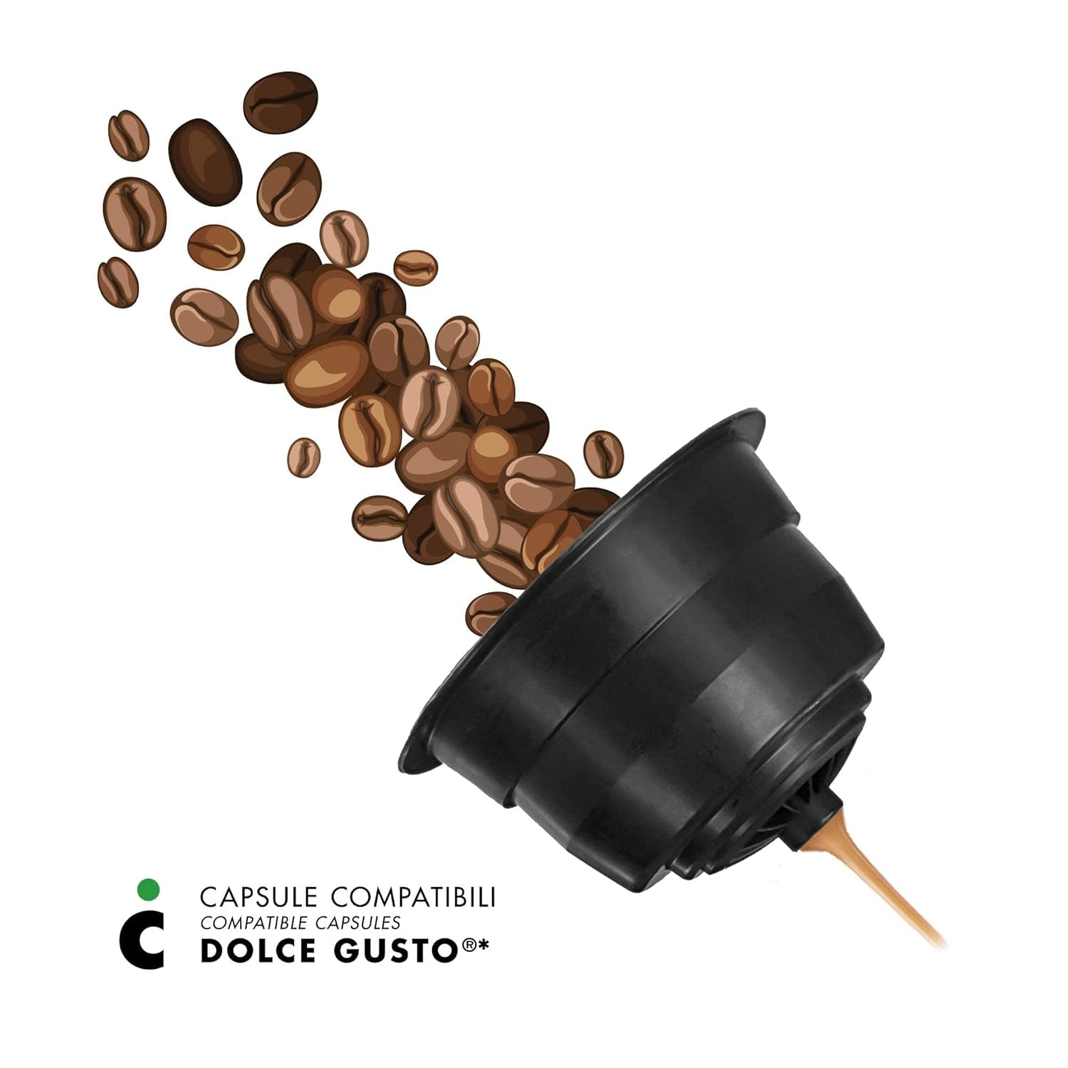 Nescafè Dolce Gusto, 96 Kaffeekapseln mit dem Nescafè-Dolce-Gusto-System kombpatible - Il Caffè Italiano - Mischung Firenze, Intensität 9