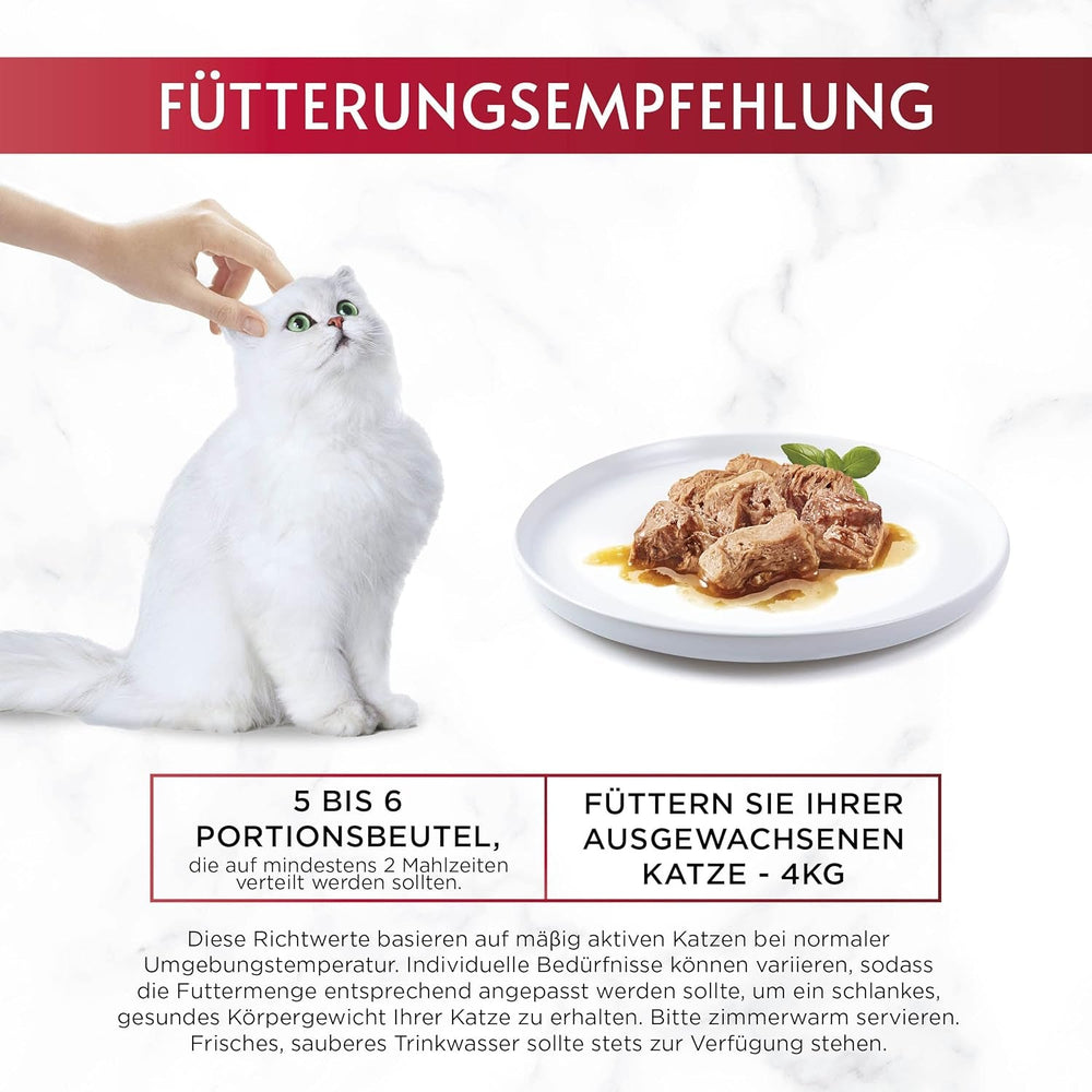 Hrană umedă pentru pisici Gourmet Mon Petit Intense, varietate de păsări de curte, pachet de 8 (8 x 6 pliculețe a câte 50 g fiecare)