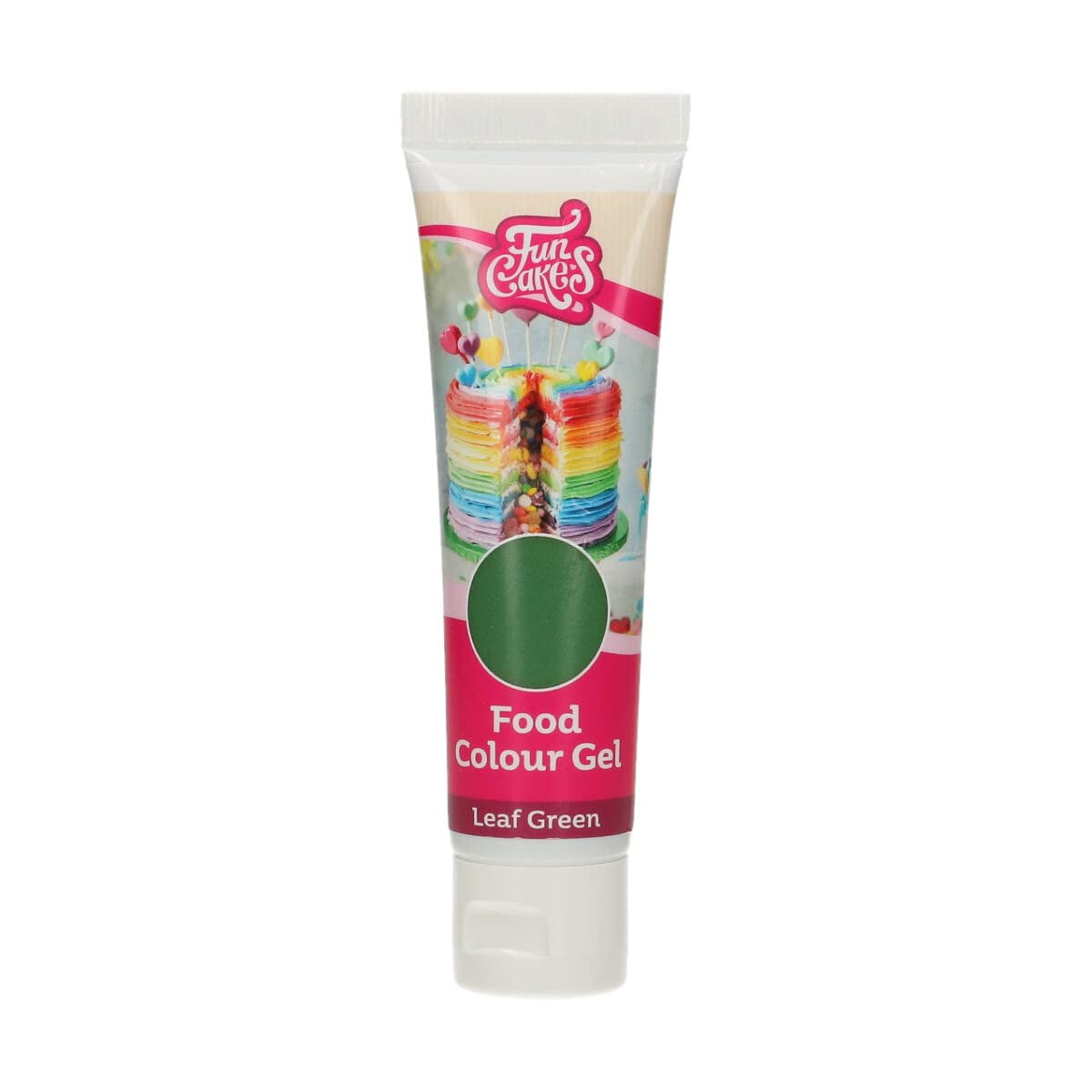 Colorant alimentar Funcakes Verde Frunză: Colorant alimentar foarte concentrat pentru aluat, cremă, fondant și marțipan. Dozare ușoară. Picătură individuală pentru a crea culori vibrante. Halal. 30 g.