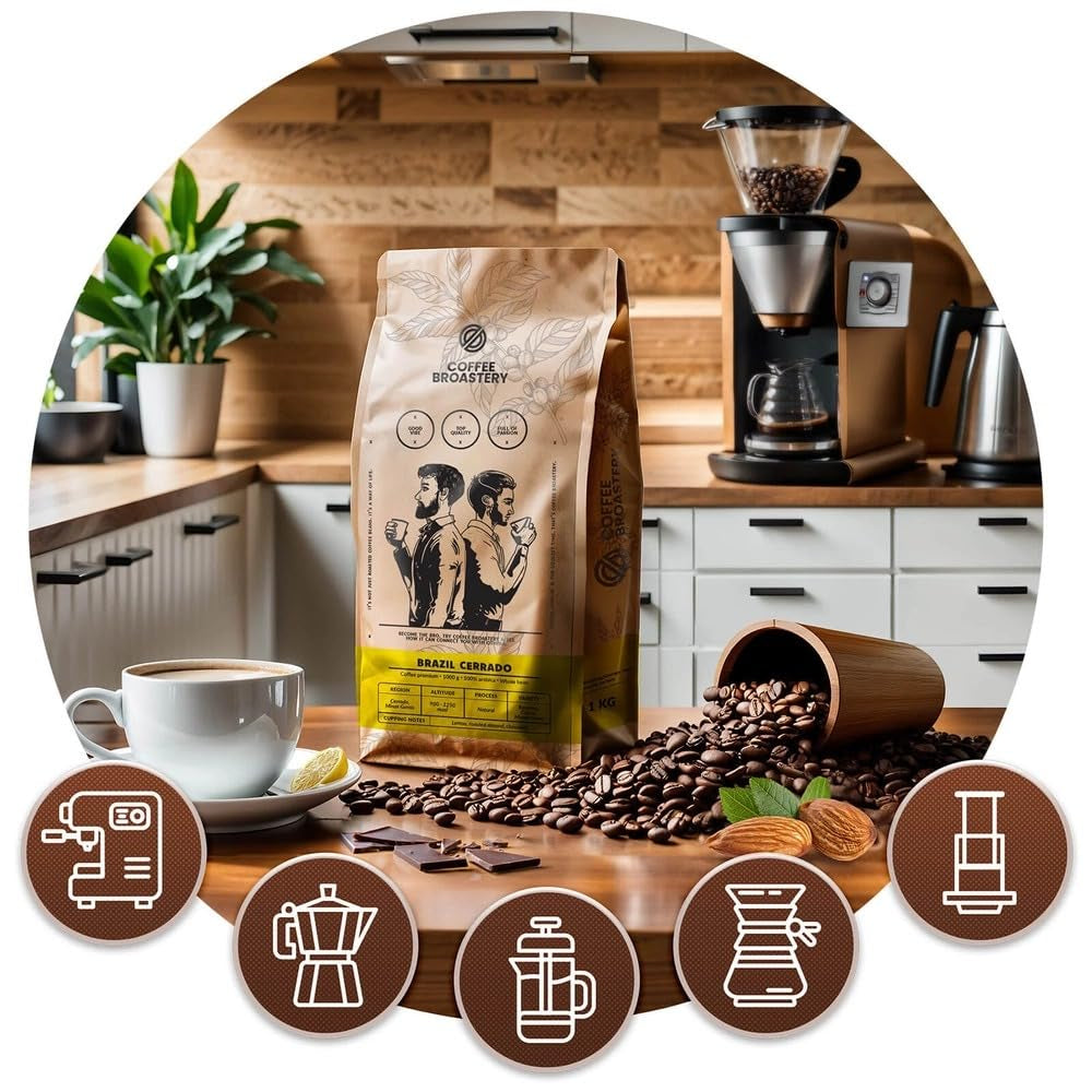 Set boabe de cafea 3x1kg 3000g | Brazilia Guaxupe | Brazilia Mogiana | Brazilia Cerrado | Brazilia | Cafea specială | Proaspăt prăjită