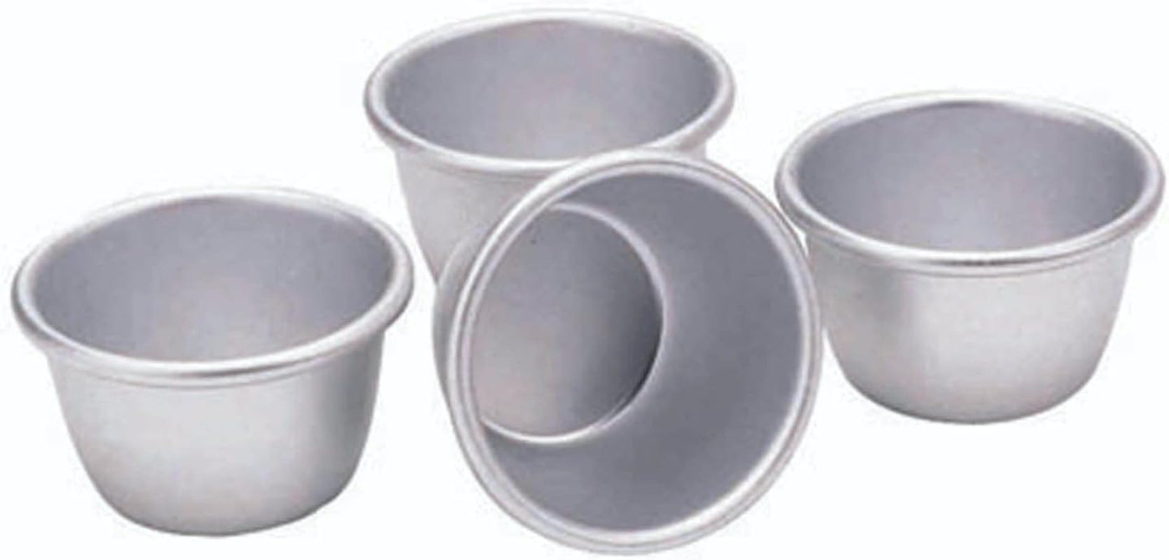 Mini matrițe pentru budincă Kitchencraft, aluminiu anodizat, 7,5 cm, set de 4, argintiu Matrite si tavi pentru copt Naty Shop
