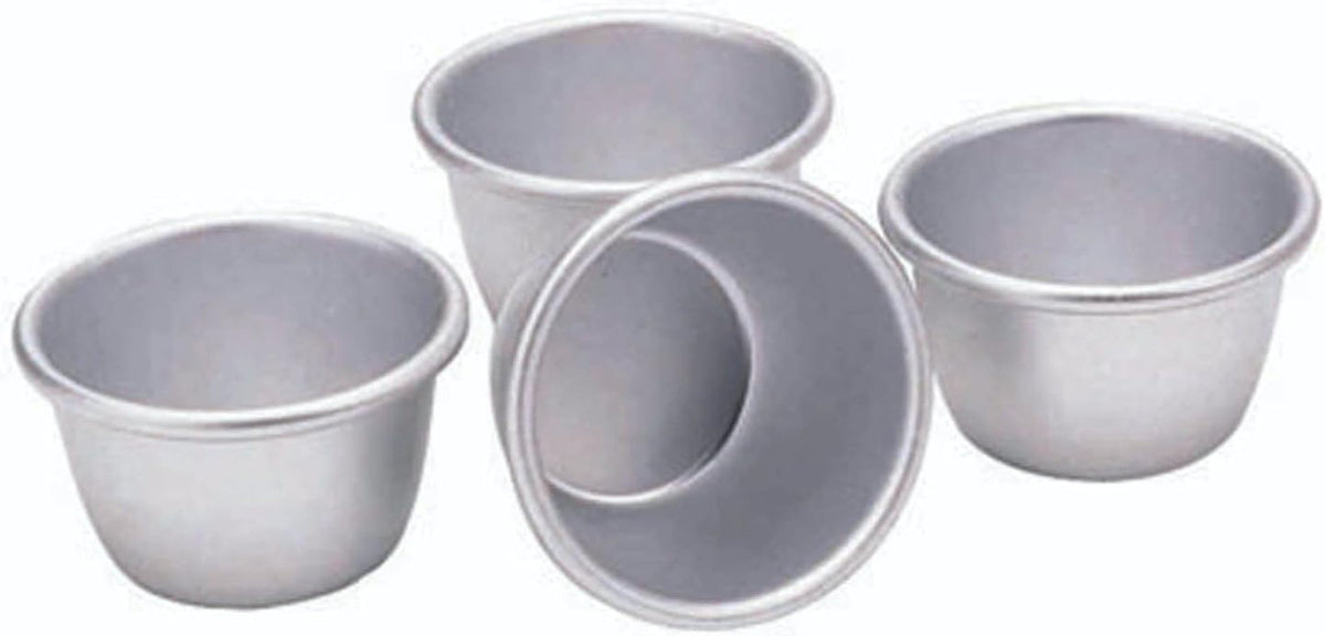 Mini matrițe pentru budincă Kitchencraft, aluminiu anodizat, 7,5 cm, set de 4, argintiu Matrite si tavi pentru copt Naty Shop