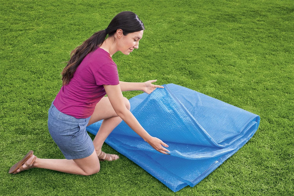 Bestway Husă solară din PE Ø 417 cm, albastră, rotundă
