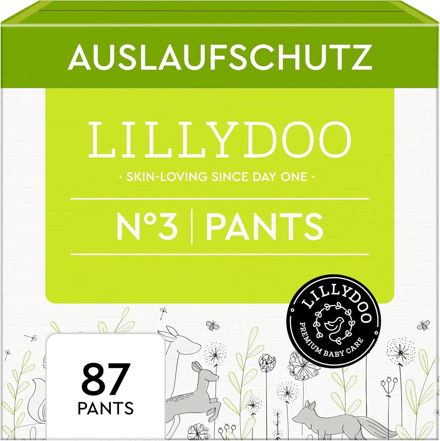 Pantaloni LILLYDOO prietenoși cu pielea, mărimea 5 (12-17 kg), cutie lunară (105 bucăți)