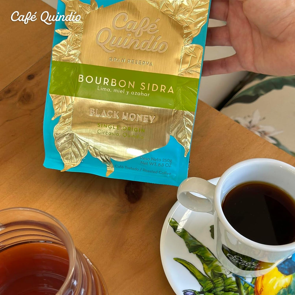 Cafea de Specialitate Cafe Quindio Bourbon Sidra - 100% boabe de cafea Arabica de origine unică Columbia - cu note naturale de iasomie și lime (250g) - ideală pentru Chemex sau V60